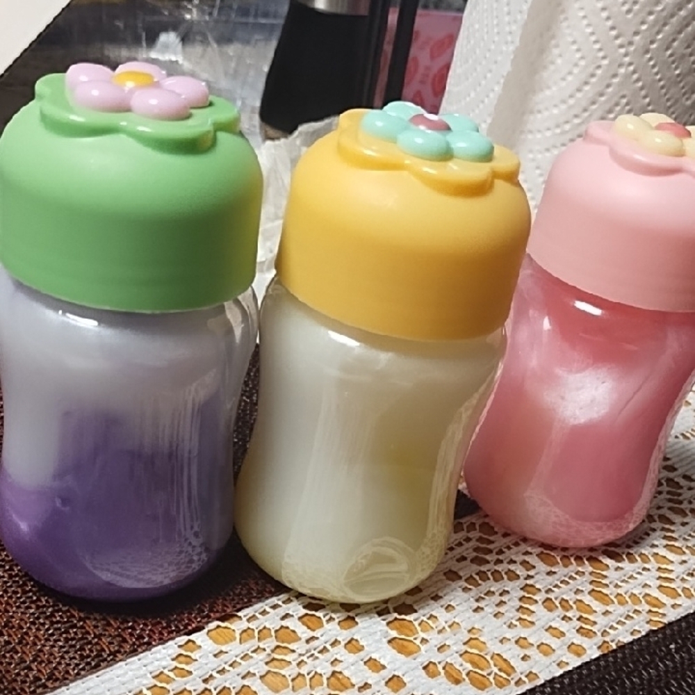 Colorful Flower Cap Jars Set